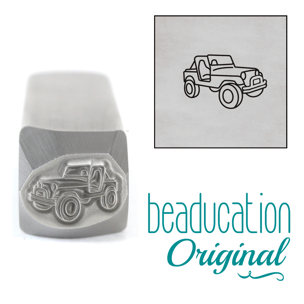 Metal Stamping Tools Classic 4x4 Vintage SUV Off Road Vehicle Metal Design Stamp, 10mm - Beaducation Original
